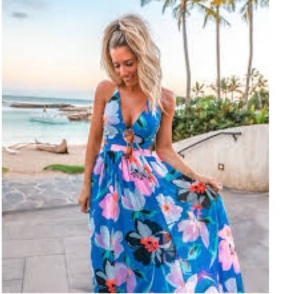 Express Floral Cutout Maxi Dress XS - Picture 10 of 14